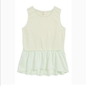 MADDIE Smoked Peplum Tank. Big Girls. Large